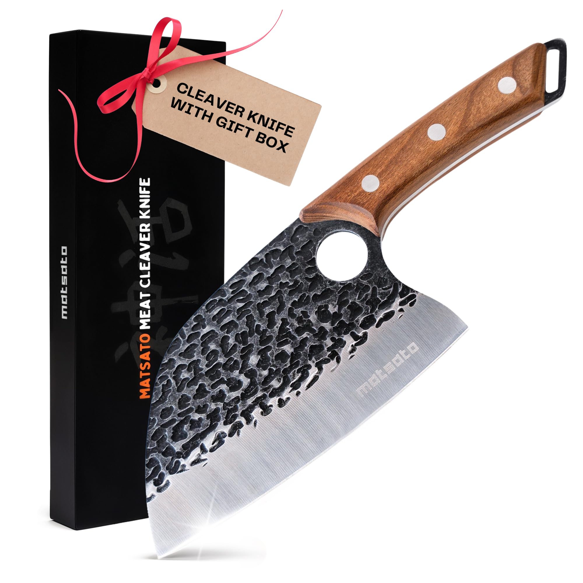 Amazon.com: Matsato Cleaver Knife – Japanese Steel Cooking Butcher